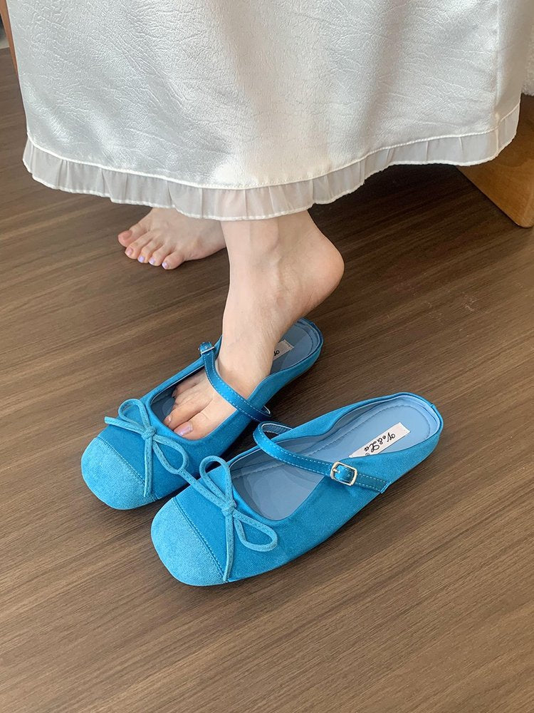 Damen Ballerinas mit modischem Riemchen und eleganter Schleifenapplikation EB