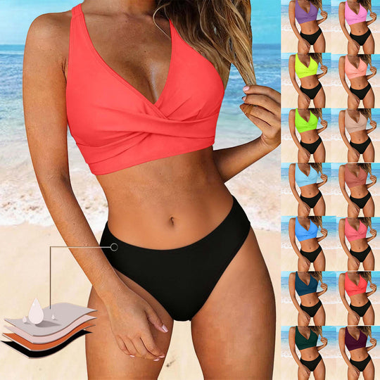 Damen Zweiteiliger Badeanzug mit floralem Design EB