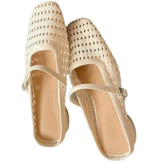 Damen Sling-Sandalen mit luftiger Netzstruktur und verstellbarem Riemen EB