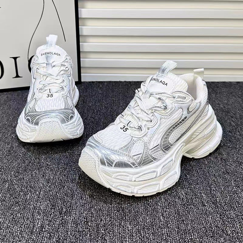 Damen Sportliche Sneakers mit reflektierendem Obermaterial und bequemer Dämpfung EB