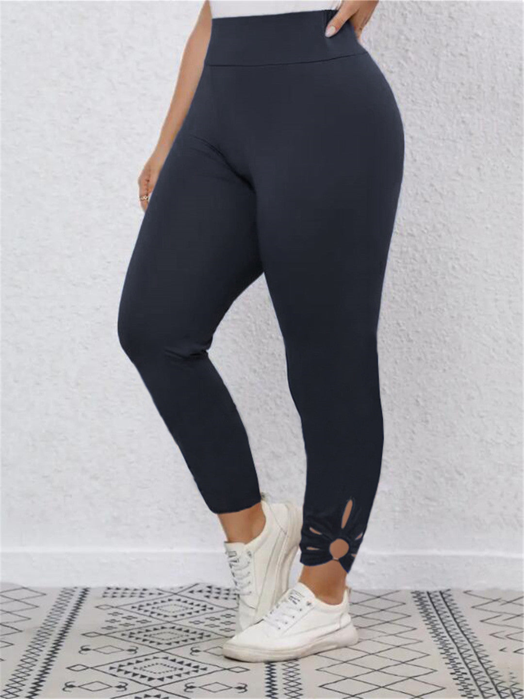 Damen Hochbundige Leggings mit stilvollen Schnittdetails EB