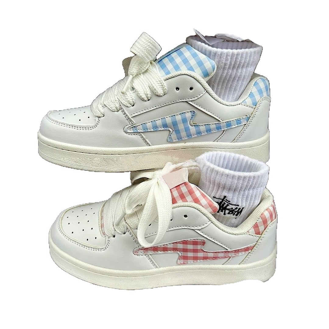 Damen Sportliche Sneakers mit kariertem Design und bequemer Sohle EB