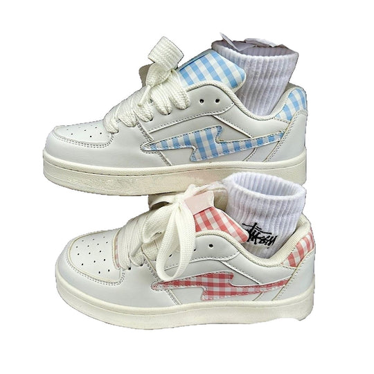 Damen Sportliche Sneakers mit kariertem Design und bequemer Sohle EB