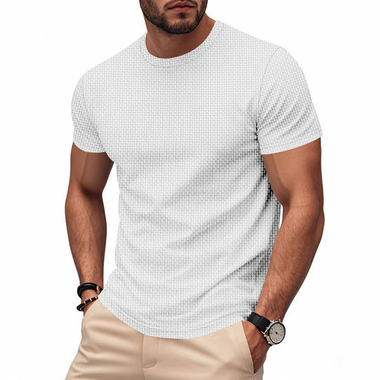 Herren Kurzarm T-Shirt mit strukturiertem Design und atmungsaktiver Baumwolle EB