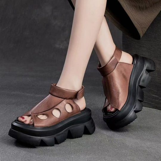 Damen Plateau-Sandalen mit modischem Cut-Out-Design und bequemer Sohle EB