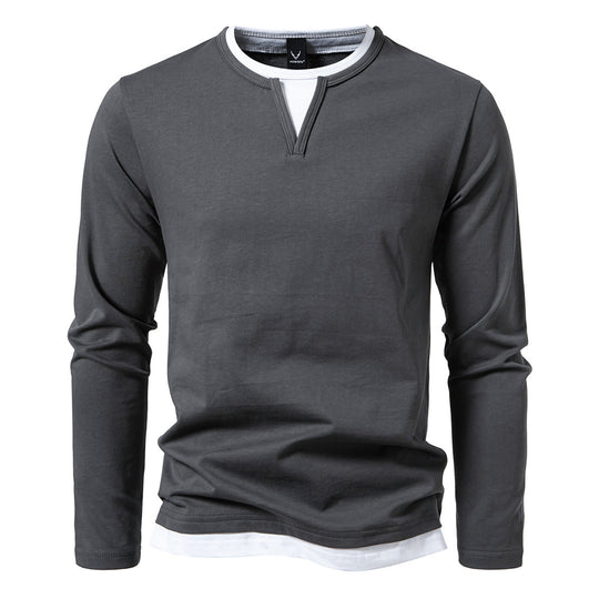 Herren Longsleeve Shirt mit innovativem Kragen EB