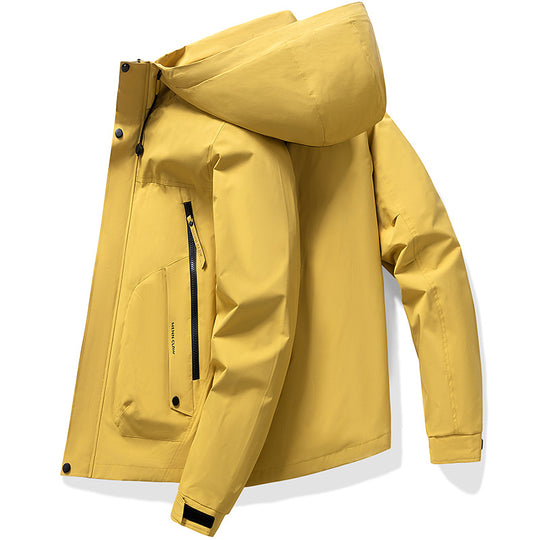 Men's  waterproof breathable hooded softshell jacket with taped seams EB