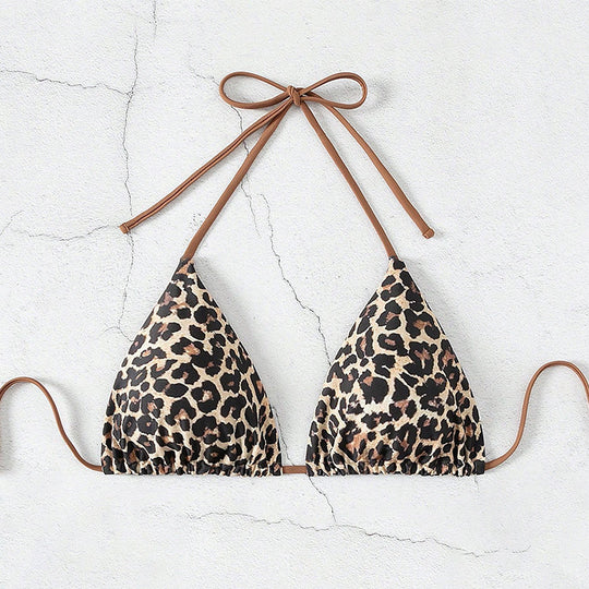 Damen Triangel-Bikinioberteil mit tierischem Muster EB