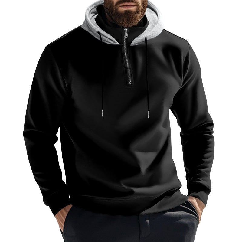 Herren Sportlicher Kapuzenpullover mit halbem Reißverschluss und atmungsaktivem Material EB