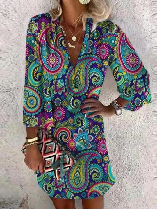 Damen Freizeitkleid im verspielten Paisley-Design EB