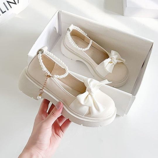 Damen Elegante Plateauschuhe mit dekorativem Schleifendetail EB