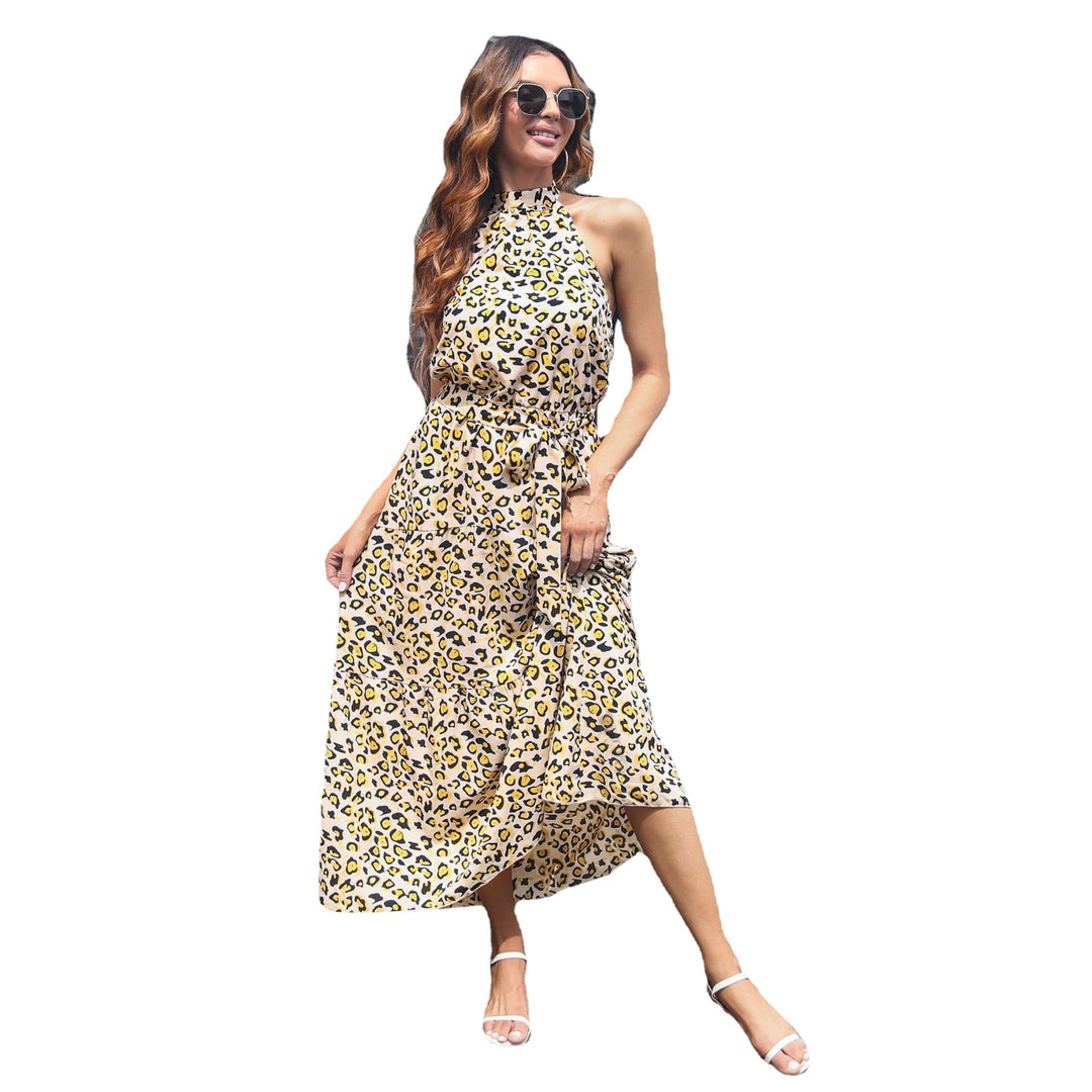 Damen Halbarm Maxikleid mit Blumenmuster und tailliertem Schnitt EB