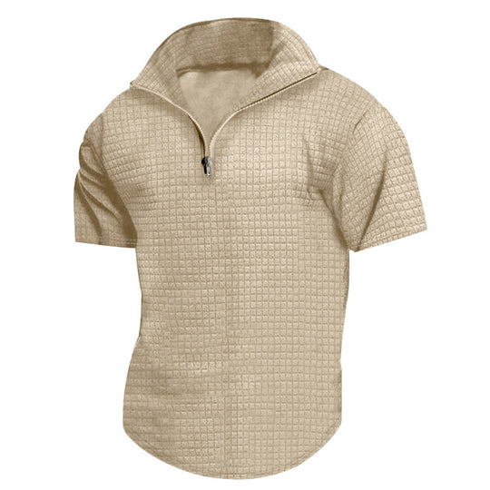 Herren konvertible Kurzarmjacke mit Reißverschluss und strukturiertem Design EB