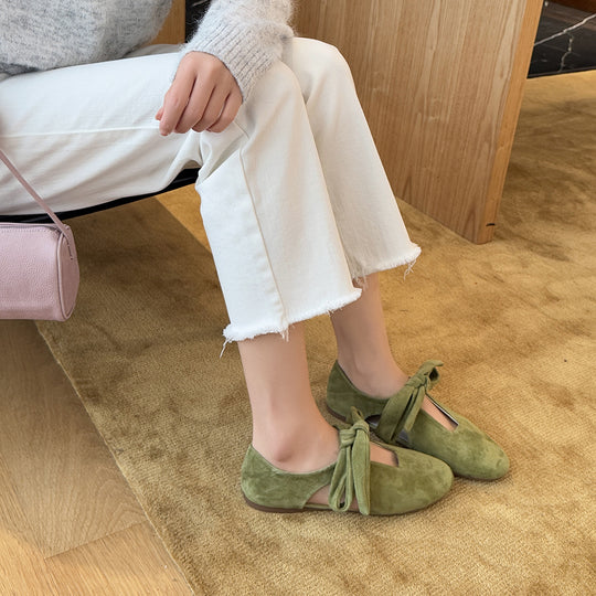 Damen Mokassins mit elegantem Knoten-Design und hochwertiger Wildleder-Oberfläche EB
