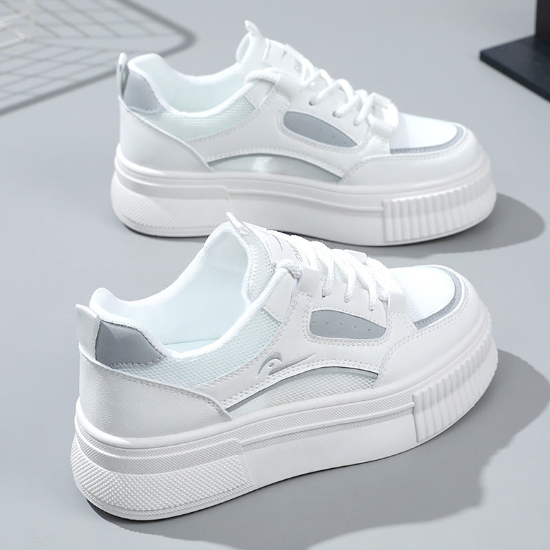 Damen modische Plateausneaker mit atmungsaktiver Oberflächenstruktur EB