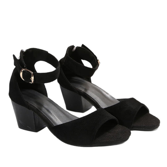 Damen Elegante Sandaletten mit Schnallen-Detail und bequemen Blockabsatz EB