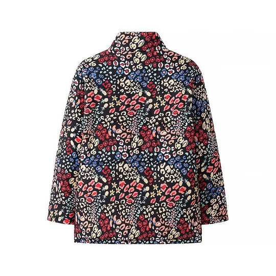 Damen gesteppte Jacke im modischen Leopardenprint EB