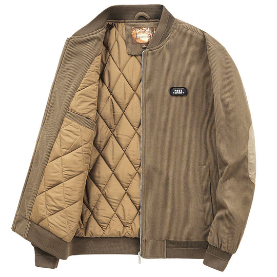 Herren Cord-Blouson mit gesteppter Thermo-Fütterung und Rippbündchen EB