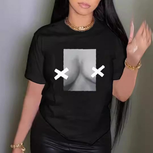 Damen T-Shirt mit innovativem Grafikdesign EB