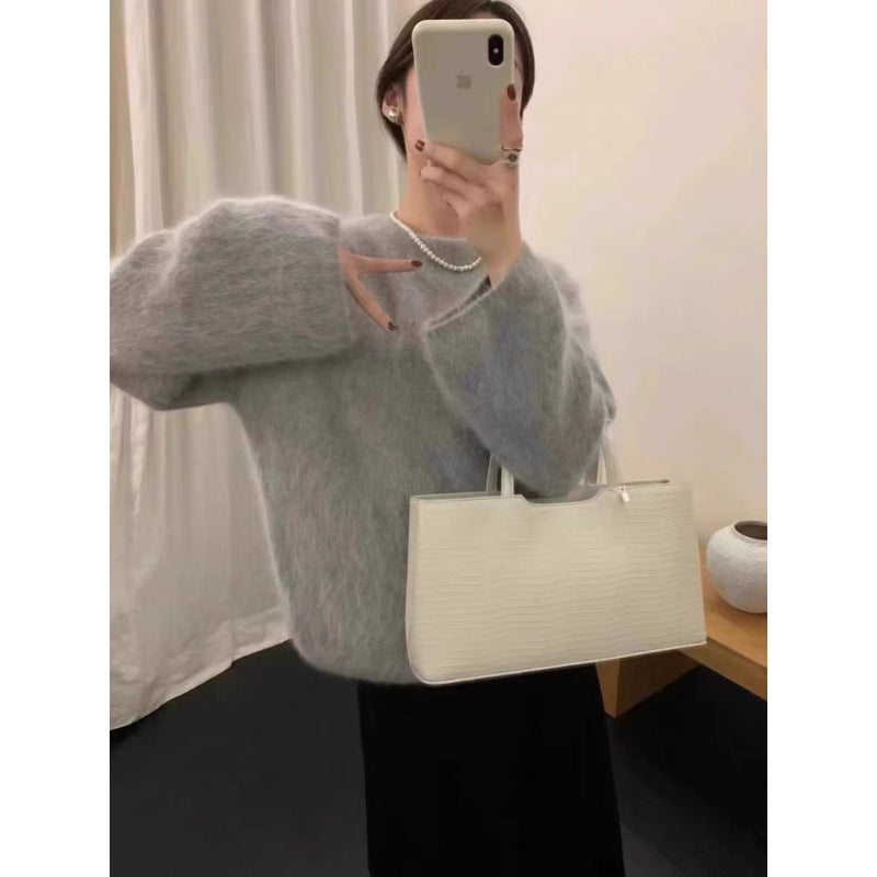 Damen kuscheliger Pullover mit Boxy-Schnitt EB