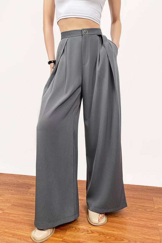 Damen weite Palazzo-Hose mit eleganter Bundfaltenverarbeitung EB