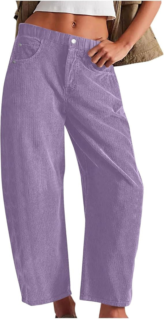 Damen Bequeme und stylische Palazzo-Hosen mit seitlichen Taschen EB