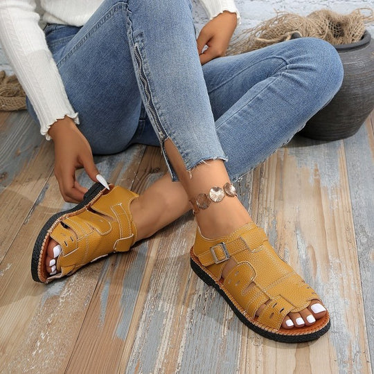 Damen Komfortable Riemchen-Sandalen mit verstellbaren Schnallen EB