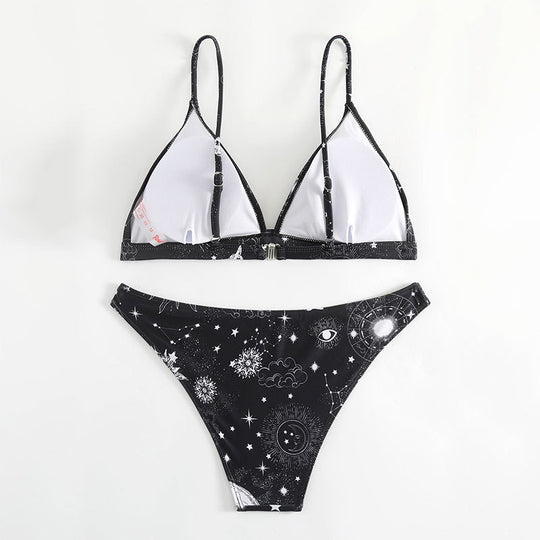 Damen Triangel-Bikini mit einzigartigem Sternenmotiv und verstellbaren Trägern EB
