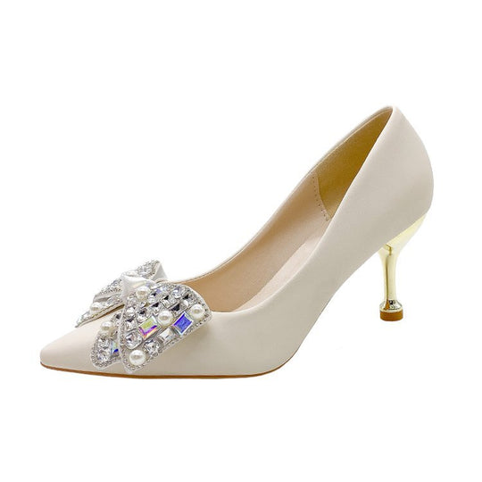Damen elegante Pumps mit dekorativem Strass-Detail EB