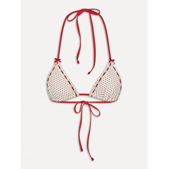 Damen Triangel-Bikini mit verspieltem Punkte-Design und verstellbaren Bindebändern EB