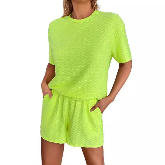 Damen bequeme Sport Shorts mit strukturiertem Oberteil EB