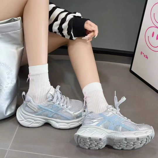 Damen Sportliche Casual Sneakers mit atmungsaktivem Obermaterial und dämpfender Sohle EB