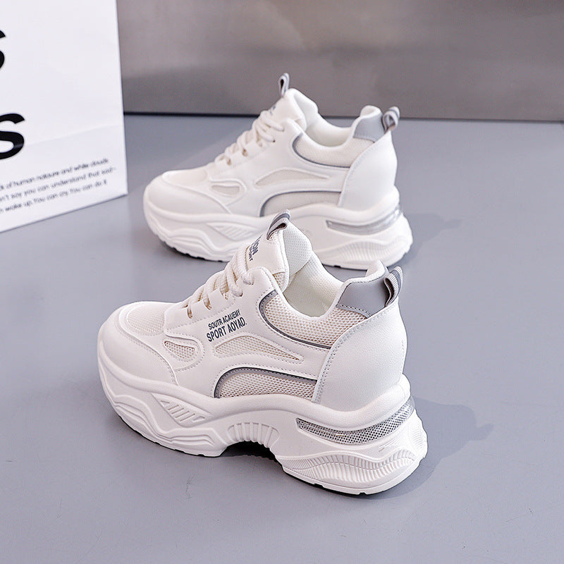 Damen Sportliche Sneaker mit dicker Dämpfung und atmungsaktiver Obermaterialstruktur EB