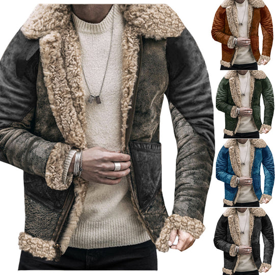 Herren Teddy-Lederjacke mit warmem Innenfutter EB