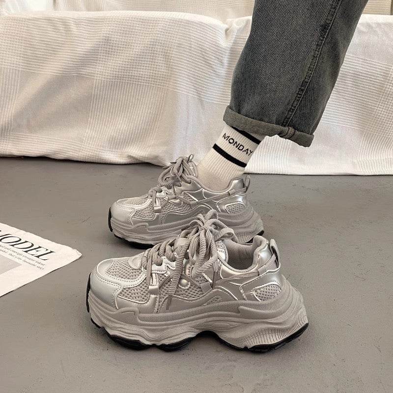 Damen Chunky Sneakers mit atmungsaktiven Mesh-Elementen und dämpfender Sohle EB
