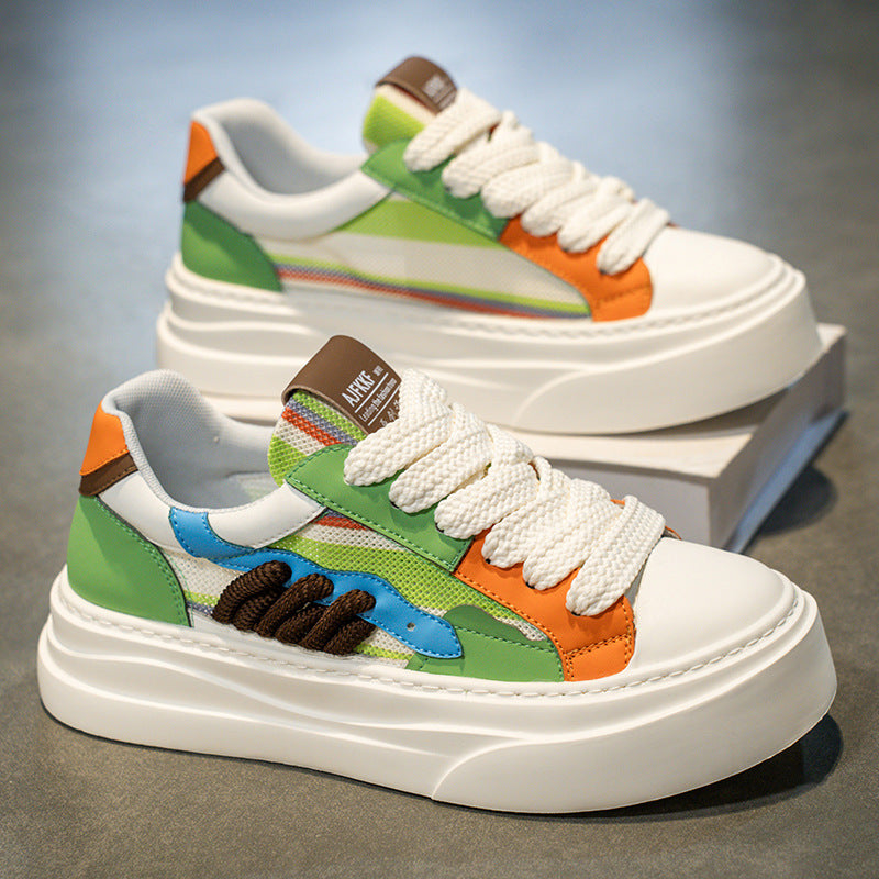 Damen Modische Plateau Sneakers mit einzigartigem Farbmuster EB