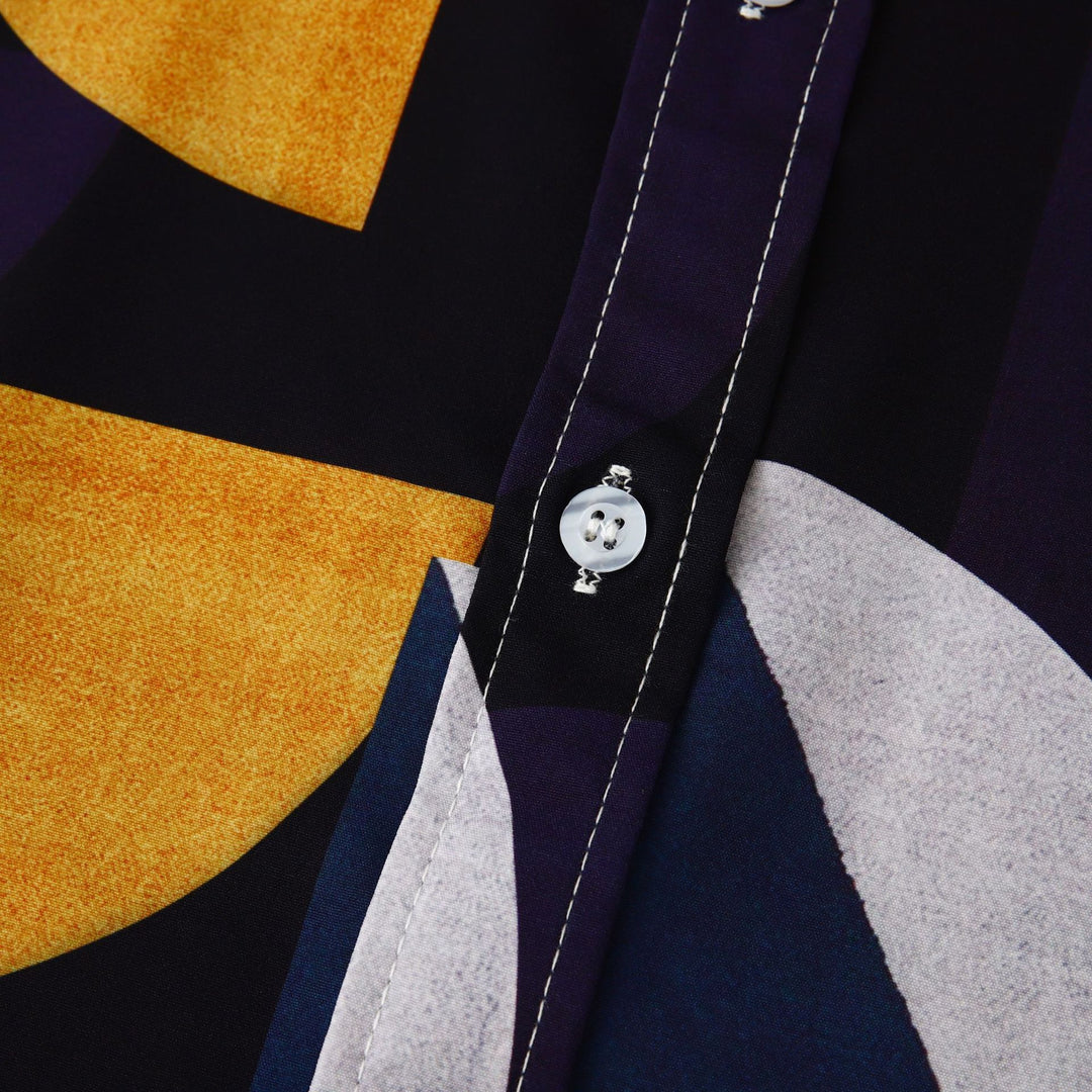 Herren Kurzarmhemd mit kreativem geometrischen Muster EB