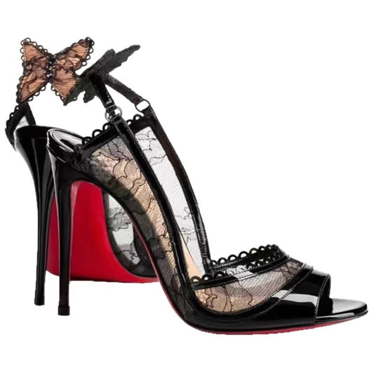 Damen elegante Slingback High Heels aus Spitze EB
