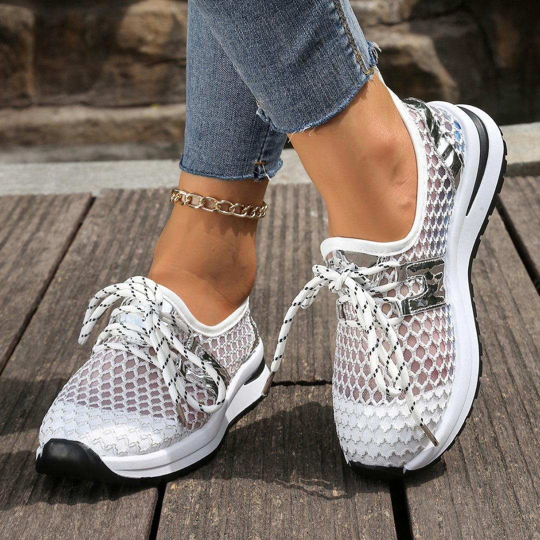 Damen Atmungsaktive Sneaker mit flexibler Netzstruktur und rutschfester Profilsohle EB