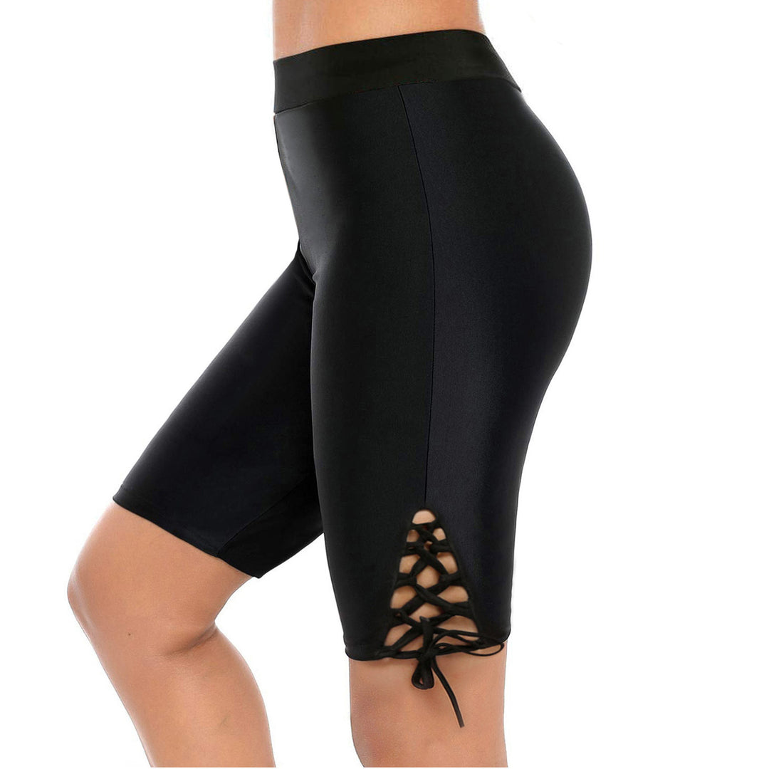 Damen Sportliche Radlerhose mit dekorativen Schnürdetails EB