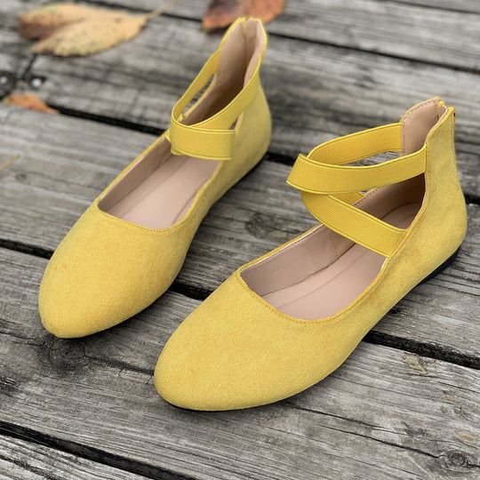 Damen Ballerinas mit elastischen Kreuzriemen EB