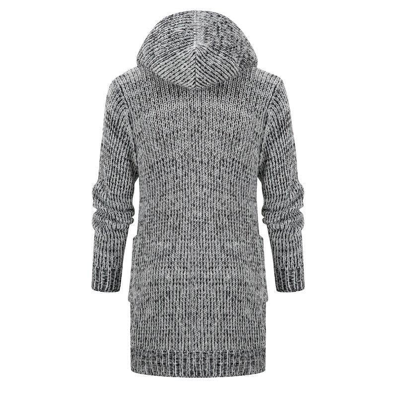 Damen Strickjacke mit Kapuze und seitlichen Taschen EB