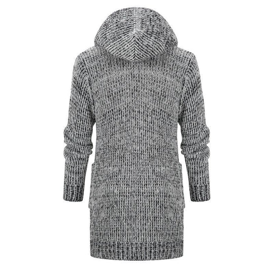 Damen Strickjacke mit Kapuze und seitlichen Taschen EB