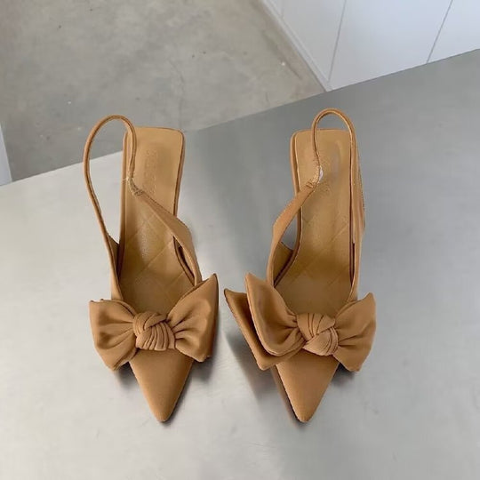 Damen Slingback-Pumps mit dekorativem Schleifen-Detail EB