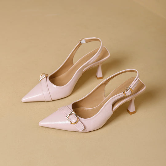 Damen Slingback-Pumps mit verstellbarem Riemen und eleganter Schnallenapplikation EB