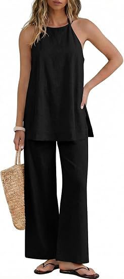 Damen Leichte und luftige Sommerhose mit Tanktop EB