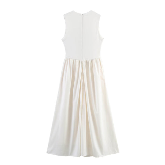 Damen Midi-Kleid mit elegantem Schnitt und fließendem Rock EB
