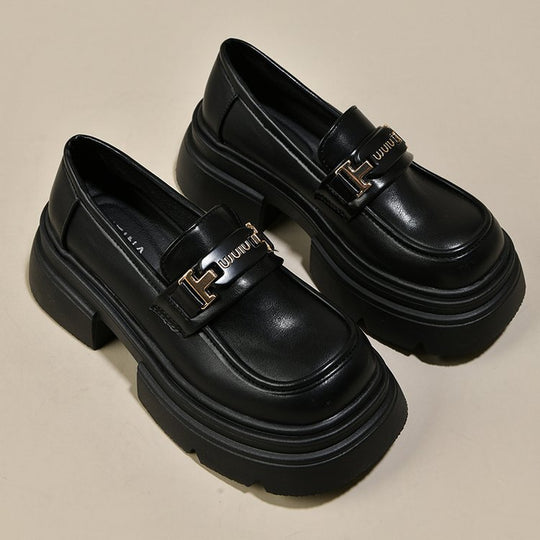 Damen modische Plateauschuhe mit dekorativer Schnallenverzierung und rutschfester Sohle EB