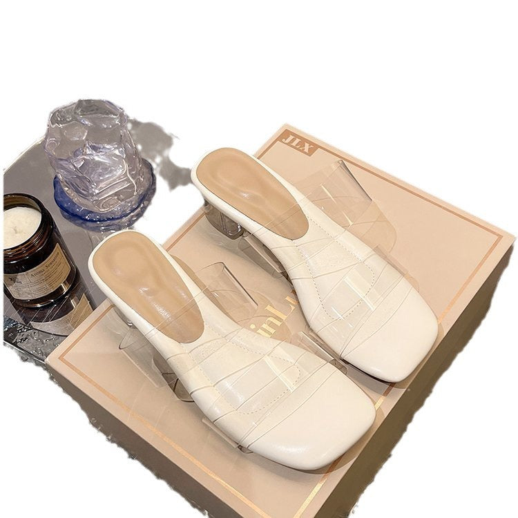 Damen Modische Mules mit blockiertem Absatz und komfortablem Fußbett EB