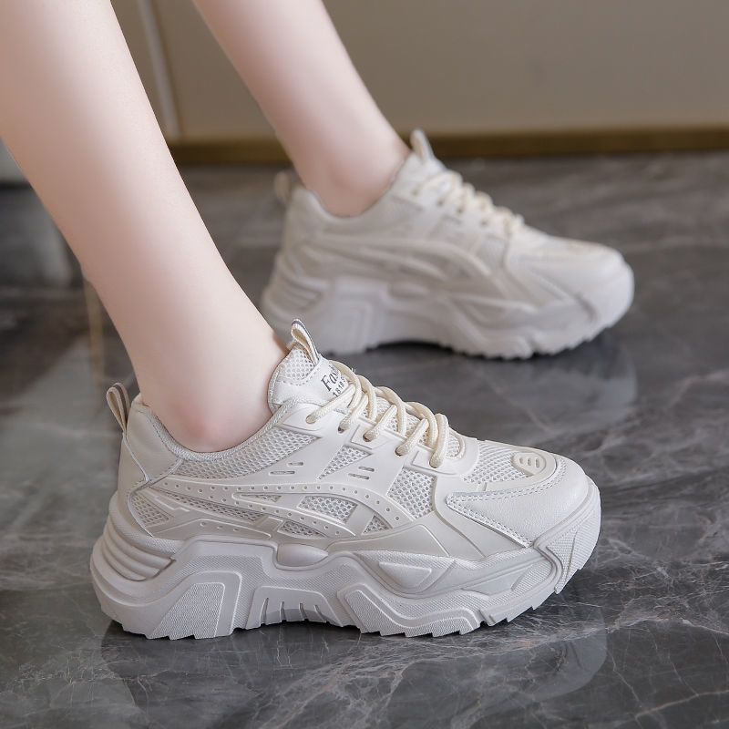 Damen modische Chunky-Sneaker mit atmungsaktivem Mesh und rutschfester Sohle EB